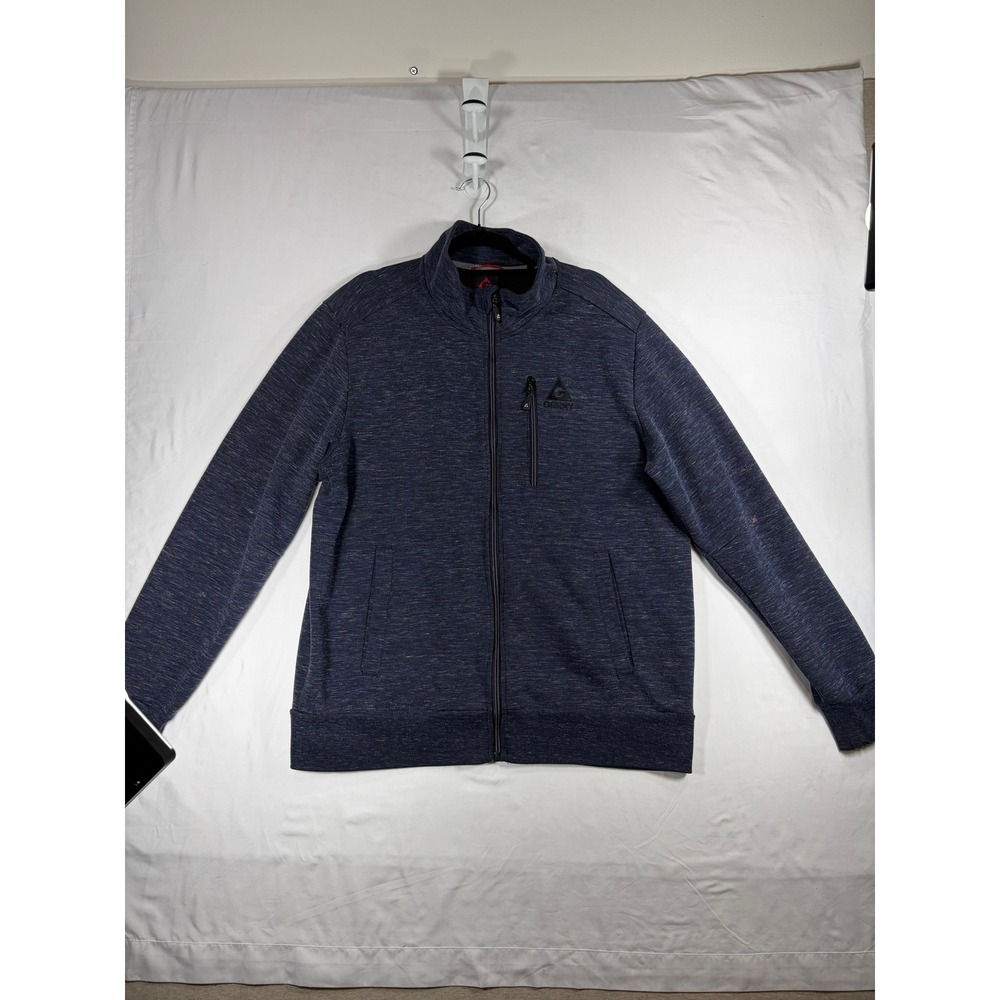Gerry Full Zip Jacket Mens L Blue Heather Fair Space Dye Outdoor Layer